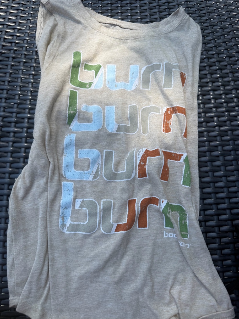 Burn Logo Beige Tank Top - Womens size small
